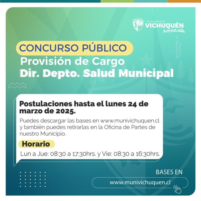 Concurso Público – Provisión de Cargo de Director(a) del Departamento de Salud Municipal de Vichuquén